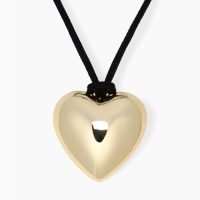 Чокер &laquo;Сердце&raquo; крупное, металлик, цвет чёрный в золоте, 60 см