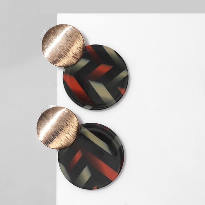 Серьги акрил &laquo;Круг&raquo;, цветные в золоте