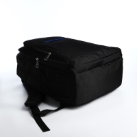 Рюкзак молодёжный из текстиля, 2 отдела на молнии, 4 кармана, цвет чёрный/синий Рюкзак молодёжный из текстиля, 2 отдела на молнии, 4 кармана, цвет чёрный/синий