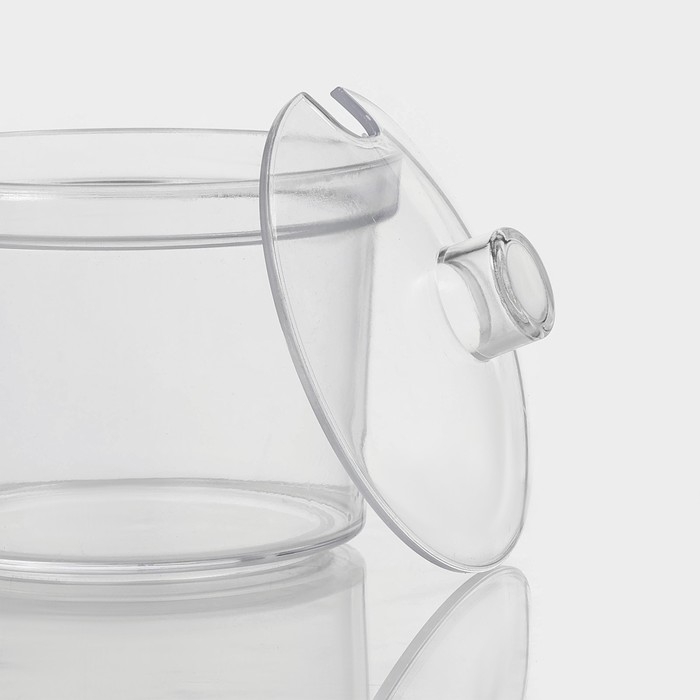 Сахарница с ложкой Доляна, 400 мл, 10,5&times;10,5&times;10 см, цвет прозрачный