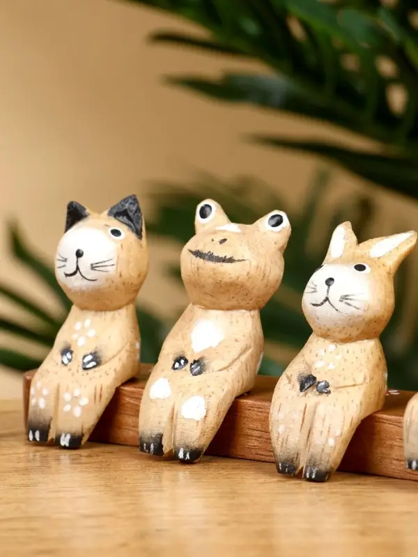 Сувенир &laquo;Зверушки на скамейке&raquo;, 18&times;6&times;4.5 см, дерево, коричневый