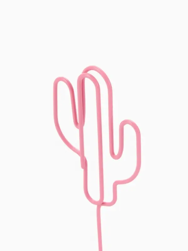 Подставка под ценник, фото &laquo;Кактус&raquo;, с зажимом, 3.5&times;4&times;11 см, розовый
