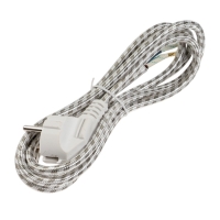 Шнур сетевой в тканевой оплетке с заземлением, 1.8 м, 2200Вт, 3x0,75мм2