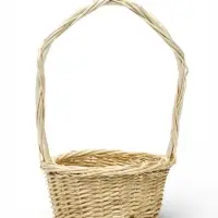 Корзина плетеная ива 15 х 15 х _ см, ручка h=14 см белый