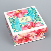 Коробка складная, крышка-дно, "Комплимент", 10 х 10 х 5 см без окна Коробка складная, крышка-дно, "Комплимент", 10 х 10 х 5 см без окна