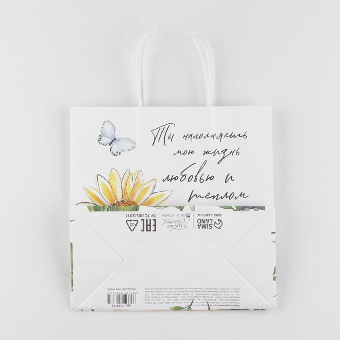 Пакет подарочный, упаковка, &laquo;Тепло&raquo;, 22 х 22 х 11 см