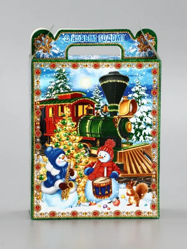 Подарочная коробка новогодняя &laquo;Экспресс&raquo; 14&times;6&times;21 см