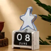 Календарь настольный &laquo;Морская звезда&raquo;, 10.5&times;5.5&times;18 см, дерево, золотисто-синий