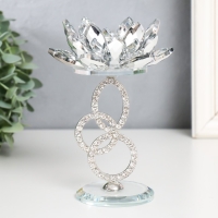 Подсвечник стекло, металл на 1 свечу "Лотос на кольцах" d-4 см 11,2х9х16,5 см Подсвечник стекло, металл на 1 свечу "Лотос на кольцах" d-4 см 11,2х9х16,5 см