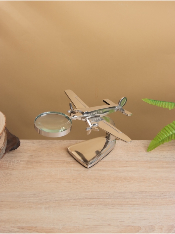 Лупа настольная "Самолёт" 15х23х12,5 см, алюминий
