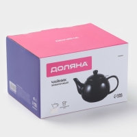 Чайник заварочный &laquo;Глянец&raquo;, 1100 мл, черный, металл сито