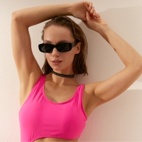 Купальник женский слитный однотонный MINAKU цвет фуксия, размер 46