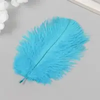 Перо декоративное страуса "Сапфир" h=15-20 см