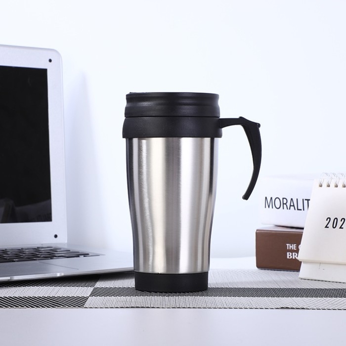 Термокружка Мастер К, 350 мл, Classic &laquo;Барна&raquo;, 13&times;18 см, сохраняет тепло 2 ч, нержавеющая сталь, чёрная