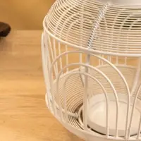 Подсвечник фонарь со стеклянной колбой 19х19х19,5 см, d 8,5 см, металл, цв. Белый