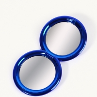 Зеркало склад круг (2) с/увел d6.5см МЕТАЛЛИК пластик синий пакет QF