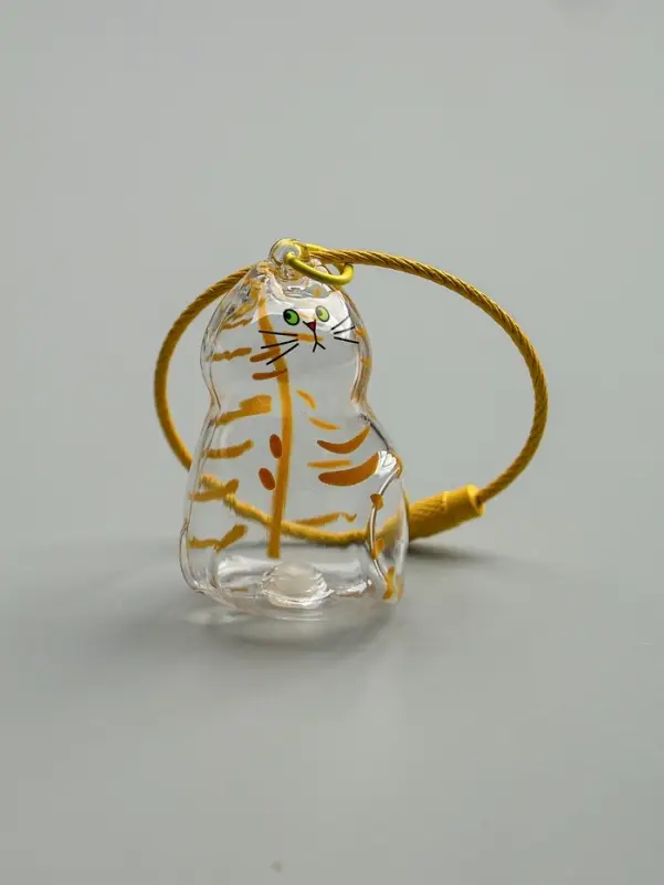 Брелок для шерсти кошачьей на тросе для ключей, рюкзака &laquo;Полосатый котик&raquo;, капсула с секретом, трос d=5.2 см, 2.4&times;3&times;4.5 см