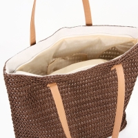 Сумка пляжная Одноцвет, 47*14*35, отд на молнии, подкладка, коричневый