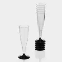 Бокал одноразовый для шампанского &laquo;Флютэ&raquo;, 100 мл, пластик, МИКС