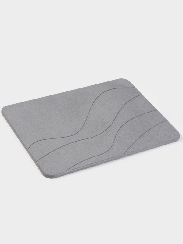 Диатомитовый коврик для сушки посуды 40х30  цвет серый