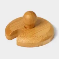 Крышка для ёмкостей Доляна, d=5.5 см, с ручкой, бамбук