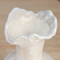 Керамическая ваза для цветов, сухоцветов &laquo;Изекил&raquo;, настольная, d-10 см, h-17 см, белый