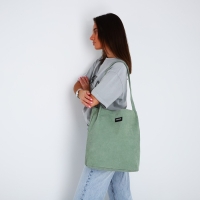 Сумка шопер вельветовый без застёжки, зелёный