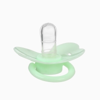 Пустышка классическая, с держателем, +0мес., цвет зеленый/желтый