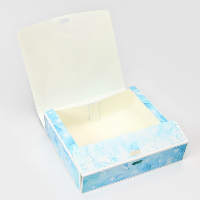 Новый год. Коробка подарочная новогодняя складная, упаковка, &laquo;Снежная Ёлка&raquo;, 20 &times; 18 &times; 5 см.