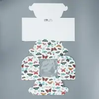 Коробка для капкейков, кондитерская упаковка двухсторонняя, 4 ячейки &laquo;Бабочки&raquo;, 16 х 16 х 10 см