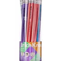 Карандаш чернографитный с ластиком ErichKrause &laquo;Pastel&raquo;, HB, грифель d=2.2 мм, пластик, круглый в тубусе, пастель МИКС