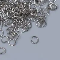 Основа для творчества металл "Разжимное кольцо" набор 200 шт d=0,5 см 0,8х0,8 см