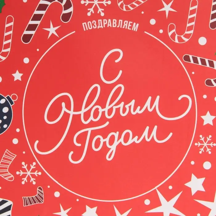 Пакет подарочный новогодний ламинированный &laquo;Снежинки&raquo;, MS 18 х 23 х 10 см