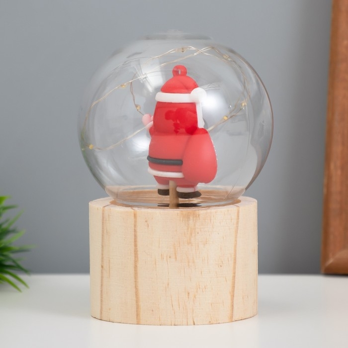 Ночник &laquo;Шар-дед мороз&raquo; LED 3хAG10 шар 8см 6,5х6,5х11,5см
