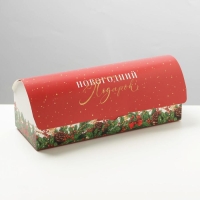 Коробка под кекс &laquo;Подарок&raquo;, 9 х 9 х 24,5 см, Новый год