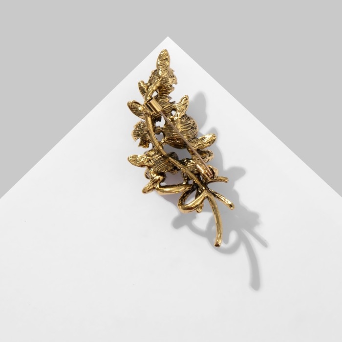 Брошь &laquo;Букет&raquo; с турмалином, цветная в чернёном золоте