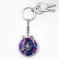 Брелок для ключей голографический &laquo;Кошечка&raquo;, 5 х 4.5 см
