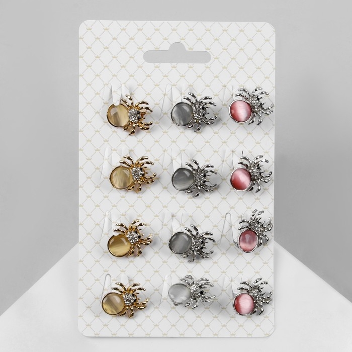 Брошь &laquo;Ассорти&raquo; паучок, цвет МИКС (неделимая фасовка 12 шт., цена за шт.)