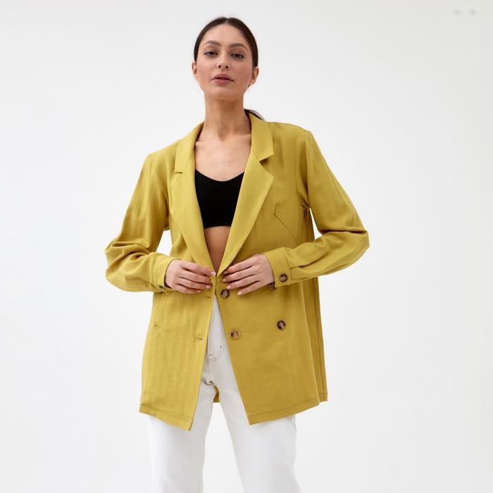 Жакет женский двубортный MIST р. 46, охра Жакет женский двубортный MIST р. 46, охра