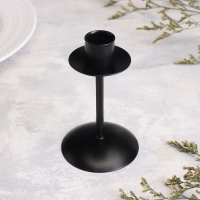 Подсвечник "Боб" металл на 1 свечу, 7,4х12 см, черный Подсвечник "Боб" металл на 1 свечу, 7,4х12 см, черный