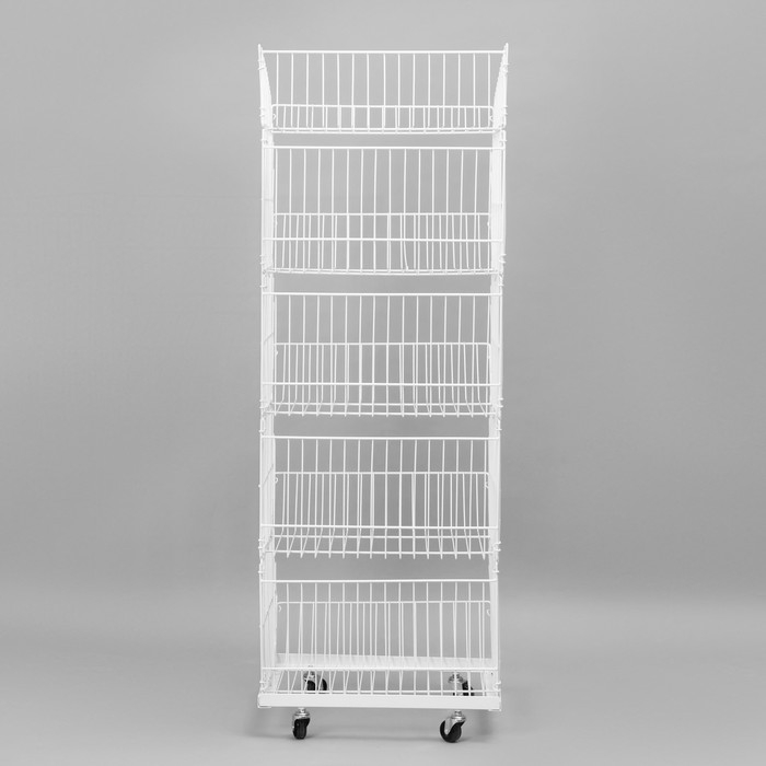 Накопитель разборный на колесах, 5 корзин, 50&times;43&times;147, цвет белый