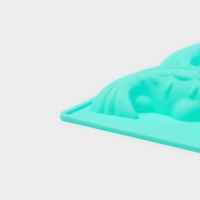 Форма для выпечки Доляна &laquo;Золотая рыбка&raquo;, силикон, 24&times;16,5 см, 6 ячеек (9,5&times;4,5&times;2 см), цвет мятный