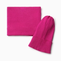 Комплект для девочки (снуд и шапка), цвет малина, размер 48-52 Комплект для девочки (снуд и шапка), цвет малина, размер 48-52