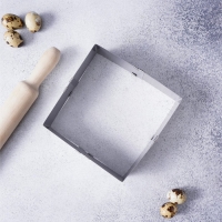 Форма для выкладки и выпечки с регулировкой размера Доляна &laquo;Квадрат&raquo;, 9-15 см, h=5 см, цвет серебристый