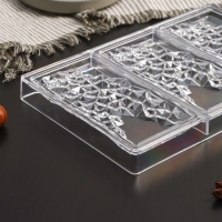 Форма для шоколада и конфет KONFINETTA &laquo;Иней&raquo;, 3 ячейки, 27,5&times;17,5&times;2,5 см, ячейка 15,3&times;7,5&times;0,8 см