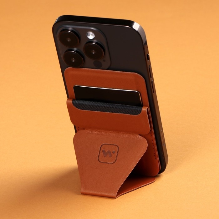 Магнитный кошелёк-подставка Windigo, поддержка Magsafe, для iPhone 12/13/14/15, кленовый коричневый Магнитный кошелёк-подставка Windigo, поддержка Magsafe, для iPhone 12/13/14/15, кленовый коричневый