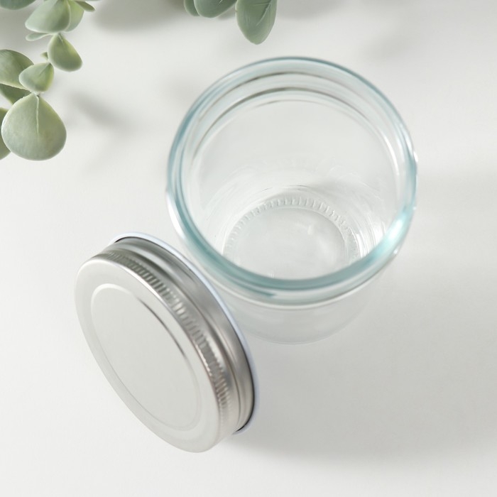 Банка для свечей стекло с крышкой Банка для свечей стекло с крышкой "Прозрачность" 250 мл 7х7х9,5 см