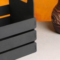 Кашпо деревянное 25&times;15&times;20 см "Кармен", ручки вырезы боковые, чёрный Дарим Красиво