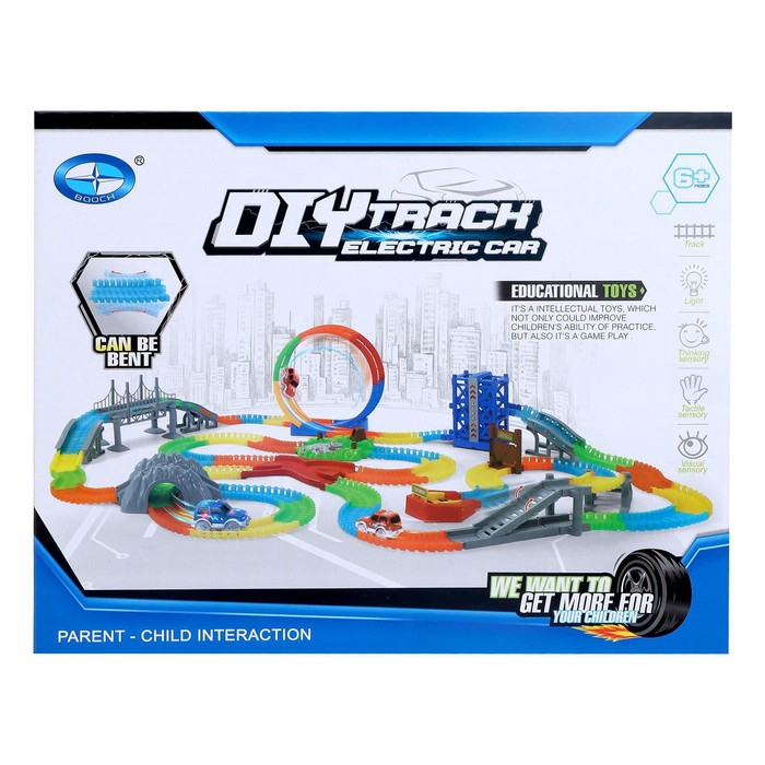 Автотрек &laquo;Магический Трек&raquo;, гибкий, светится в темноте, 145 деталей, мёртвая петля