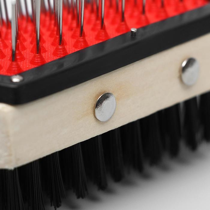 Двусторонняя щётка-расческа с деревянной ручкой, 10 Х 17 см Двусторонняя щётка-расческа с деревянной ручкой, 10 Х 17 см